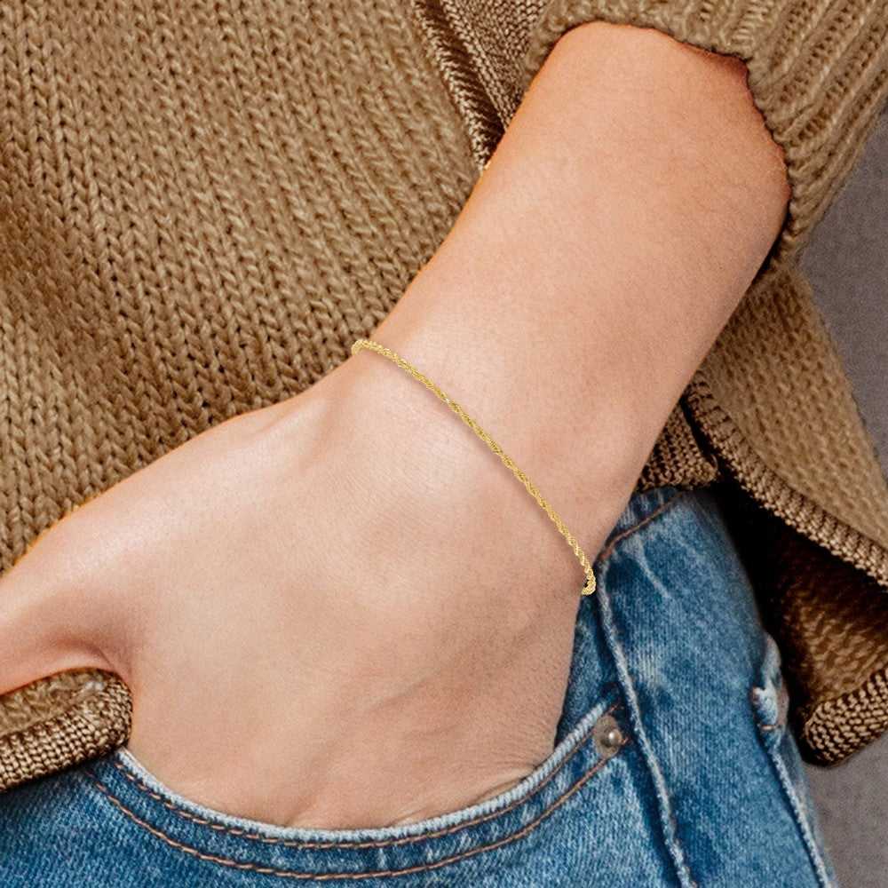 Diamond-cut Rope with Lobster Clasp Anklet - WBC
