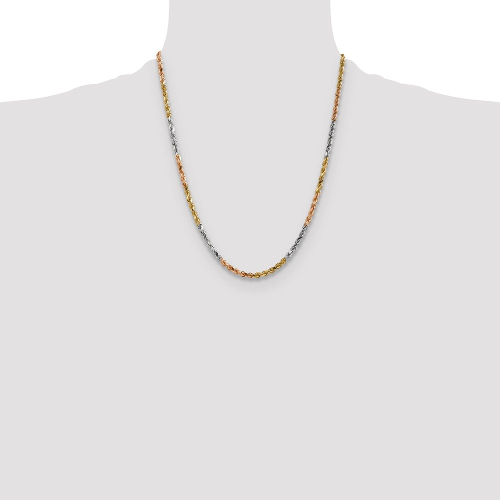 Tri-color Diamond-cut Rope Chain - WBC