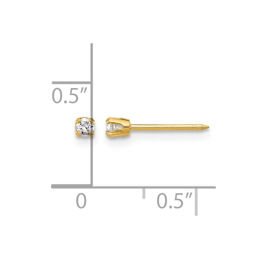 Inverness Polished .10ct Lab Grown Diamond Stud Post Piercing Earrings - WBC