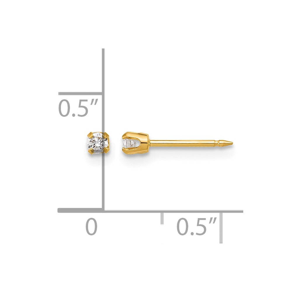 Inverness Polished .10ct Lab Grown Diamond Short Post Piercing Earrings - WBC