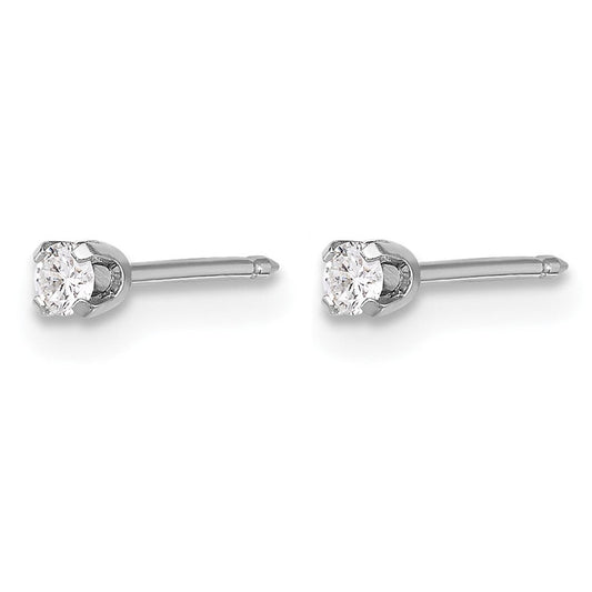 14K White Gold Inverness 0.10 ct Lab Grown Diamond Stud Post Piercing Earrings