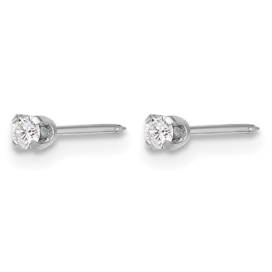 14K White Gold Inverness 0.10 ct Lab Grown Diamond Short Post Piercing Earrings