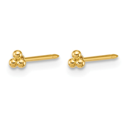 Inverness Polished Triple Ball Post Piercing Earrings - WBC