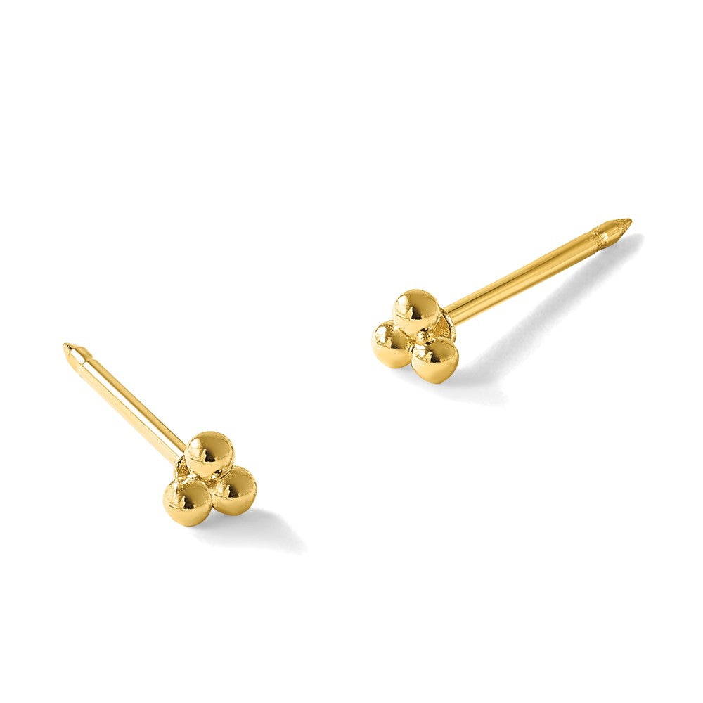Inverness Polished Triple Ball Post Piercing Earrings - WBC
