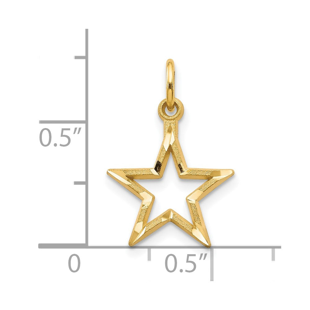Diamond-Cut Flat Back Star Charm - WBC