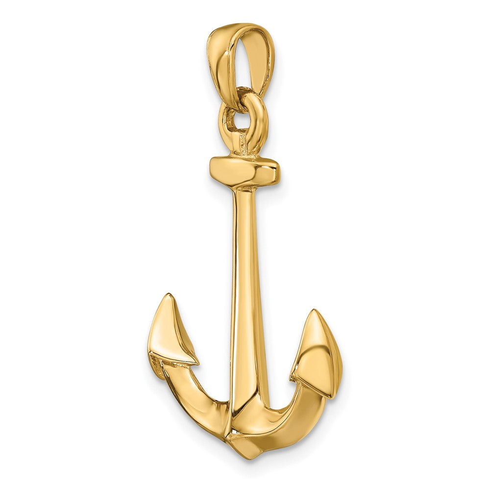 3-D Polished Anchor Pendant - WBC