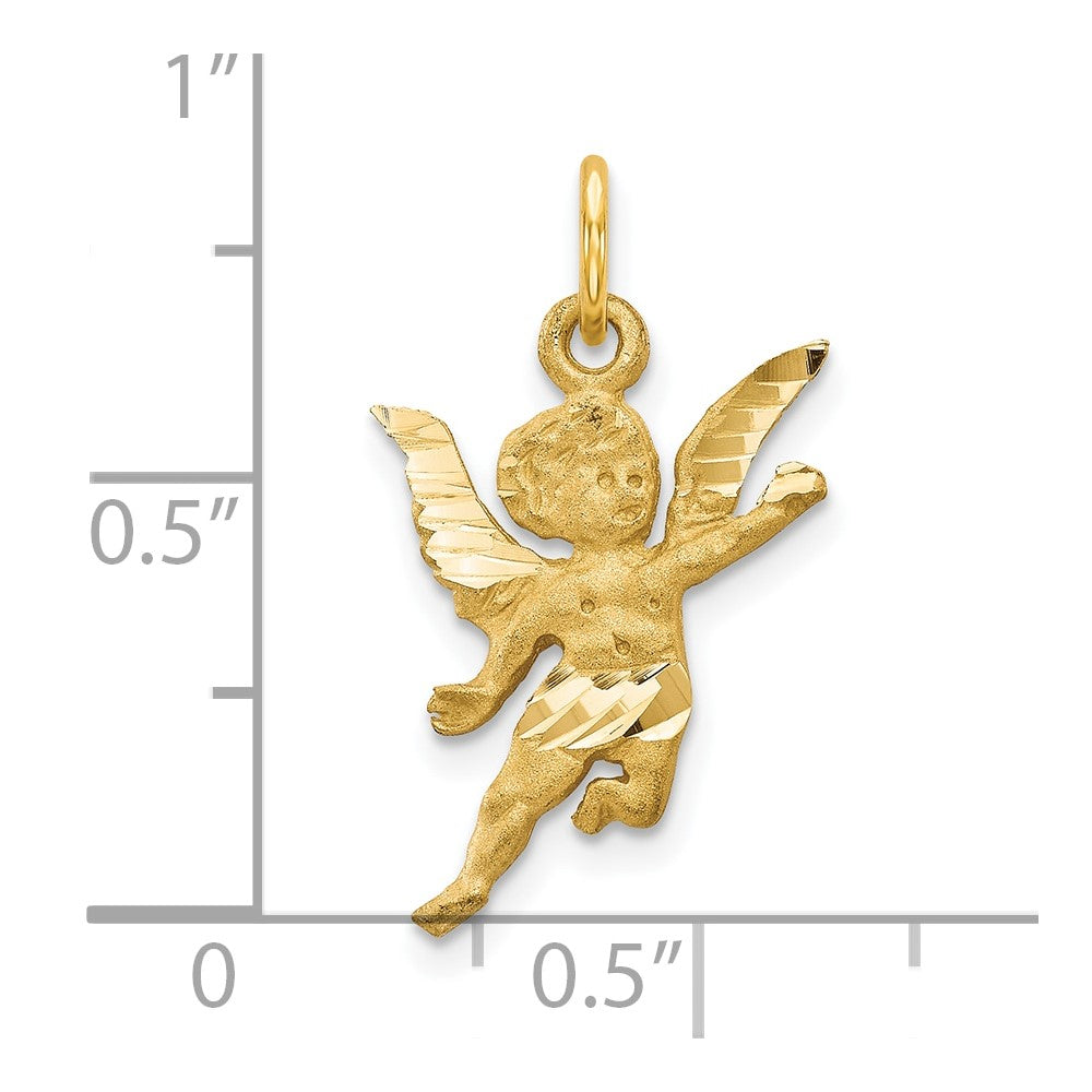 Solid Satin Diamond-cut Angel Charm - WBC