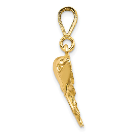 Solid Polished Twin Dolphins Charm - WBC