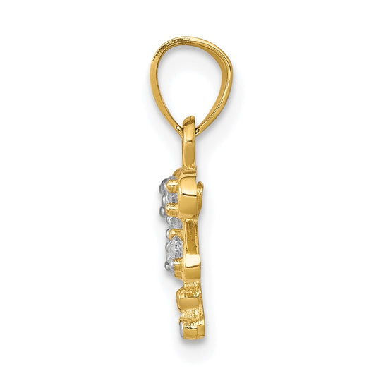 and Rhodium CZ Dragonfly Charm - WBC
