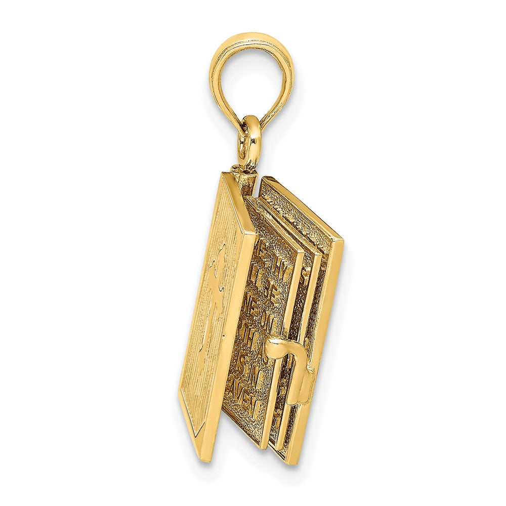 3-D Moveable Pages Bible Opens with Lords Prayer Inside Pendant - WBC