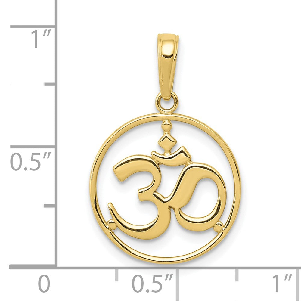 Cut-out Round Frame Yoga Om Symbol Pendant - WBC