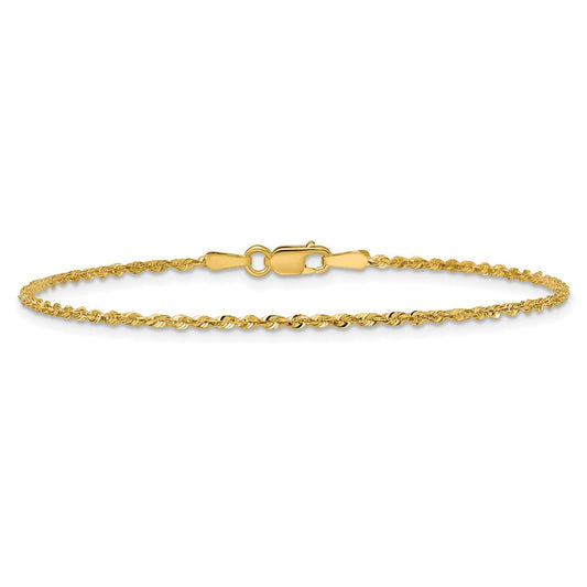 Children's 10K Solid Gold Ultra Diamond-Cut Lightweight Rope Chain, 1.5mm