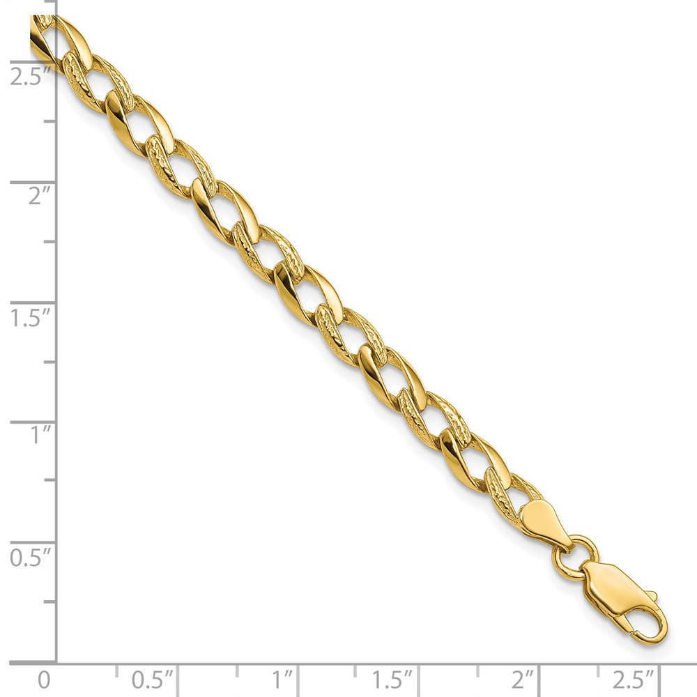 Fancy Polished and Textured Curb Link Bracelet - WBC