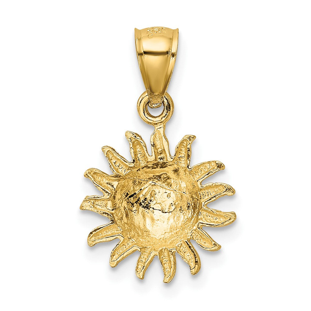 Satin Diamond-cut Sun Pendant - WBC