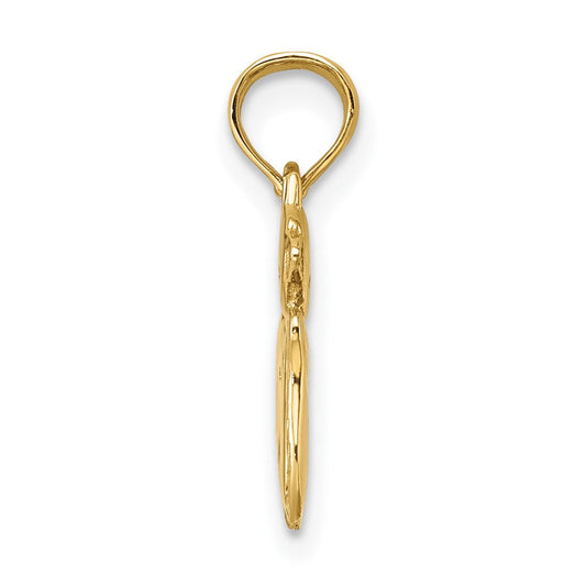 10K Gold 3-D Polished Two Kittens Charm, 14.5mm