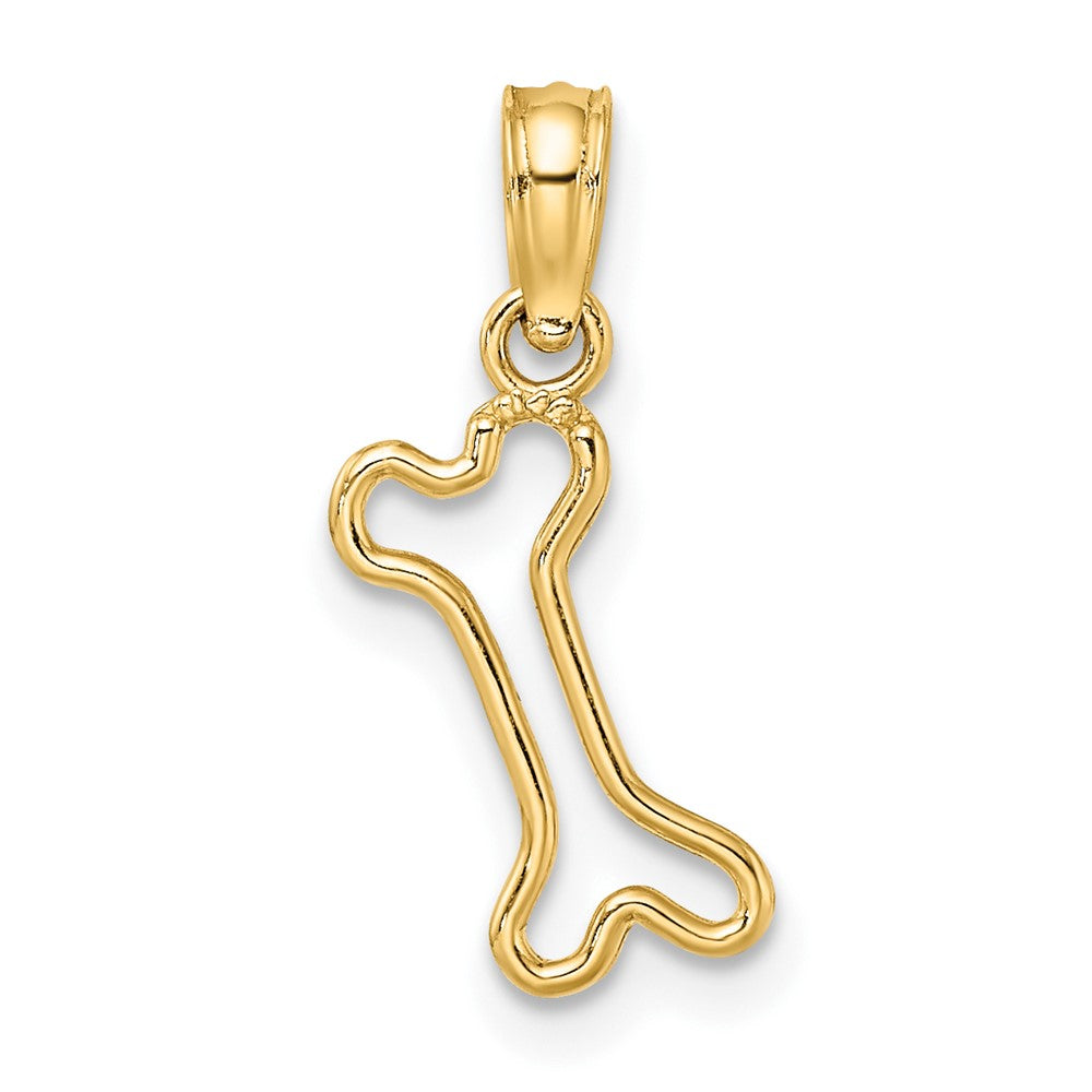 Cut-Out Polished Mini Dog Bone Charm - WBC