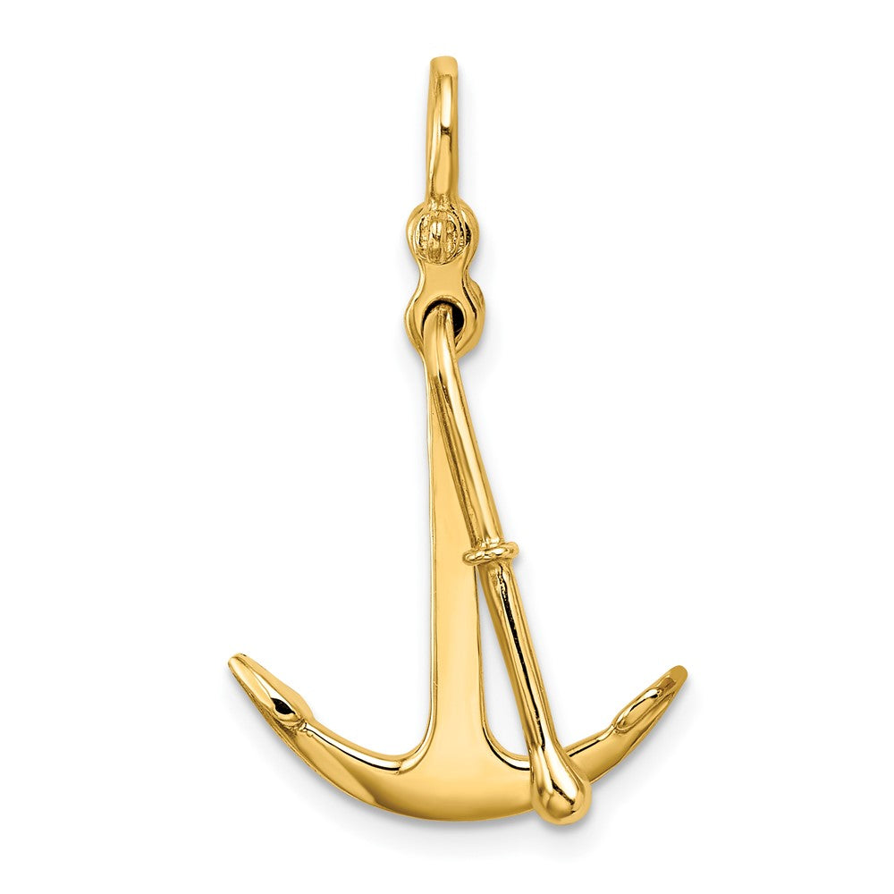3-D Polished Anchor 2-Piece Moveable Charm - WBC