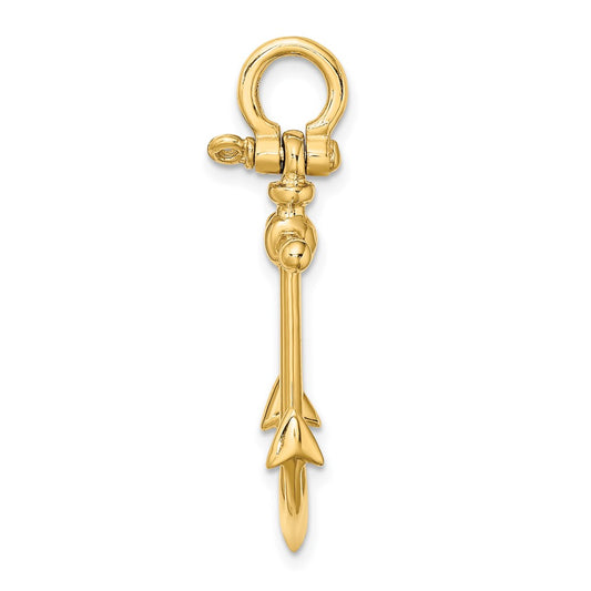 3-D Anchor with Shackle Bail Charm - WBC