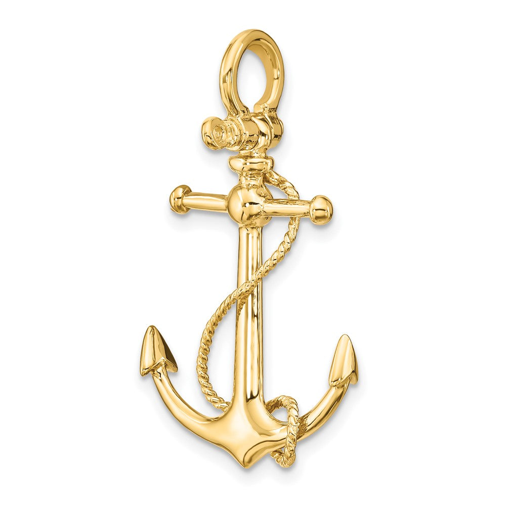 Large 3-D Anchor with Long T-Bar and Rope with Shackle Bail Pendant - WBC