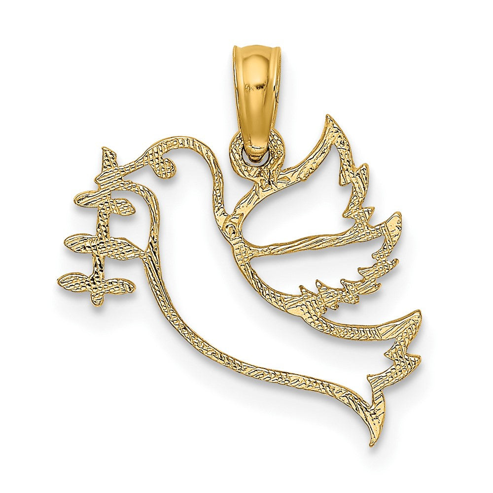 Cut-Out Dove with Olive Branch Charm - WBC