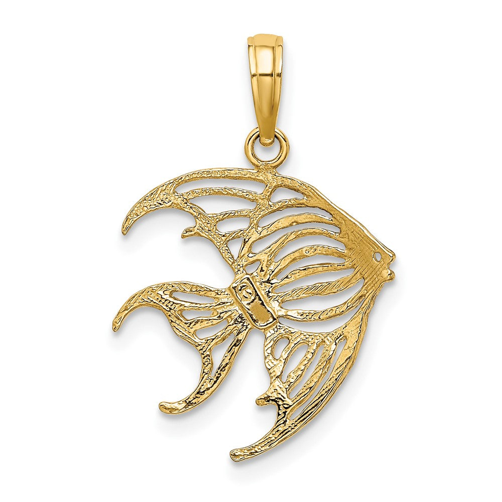 and Rhodium Cut-Out Angelfish Charm - WBC