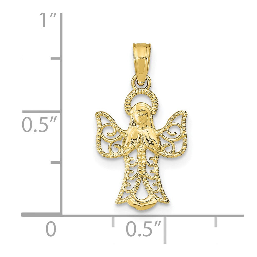 Angel with Filigree Cut-Out Wings Charm - WBC
