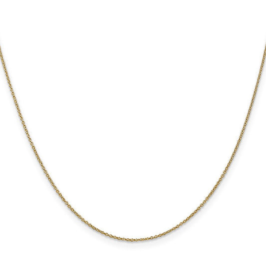 10K Solid Gold Cable Chain, 0.9mm, Lobster Clasp
