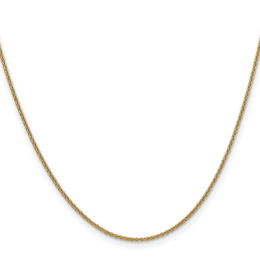 10K Solid Gold Round Open Link Cable Chain, 1.4mm, Lobster Clasp