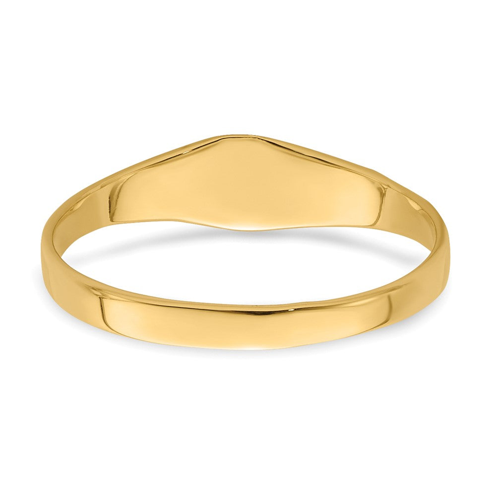 Polished Square Closed Back Baby Signet Ring - WBC