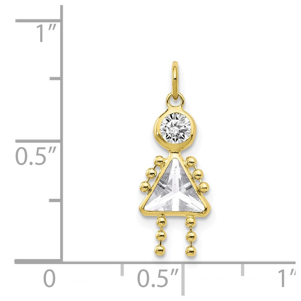 April Girl Clear Imitation Birthstone Charm - WBC