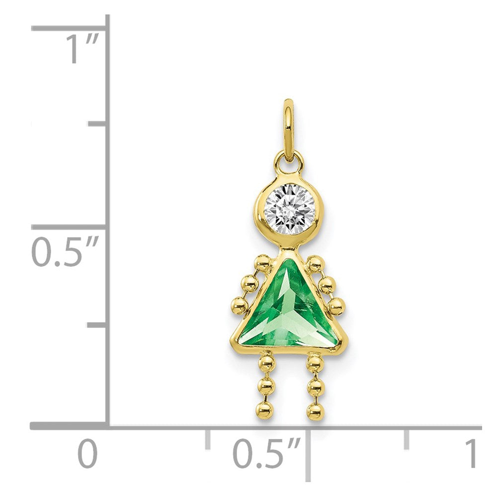August Girl Light Green Imitation Birthstone Charm - WBC