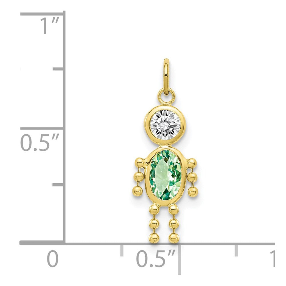 August Boy Light Green Imitation Birthstone Charm - WBC