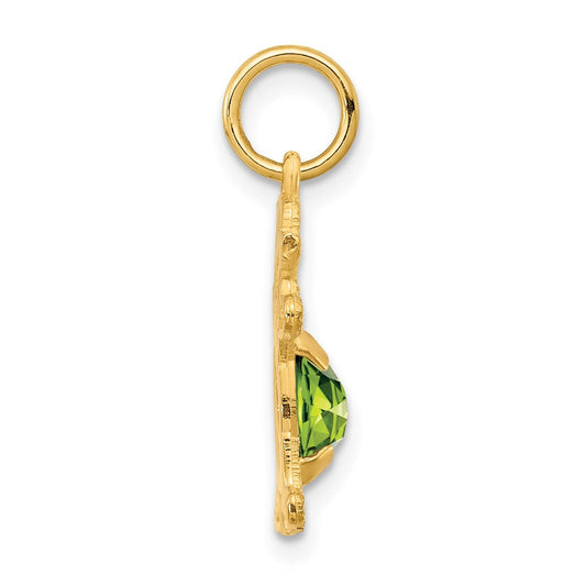 10K Gold Girl 6x4 Oval Genuine Peridot-August Birthstone, 12mm