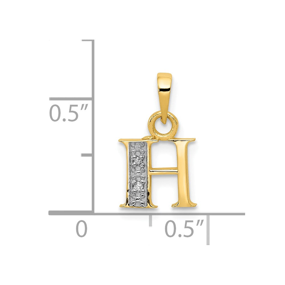 and Rhodium Diamond Initial H Charm - WBC