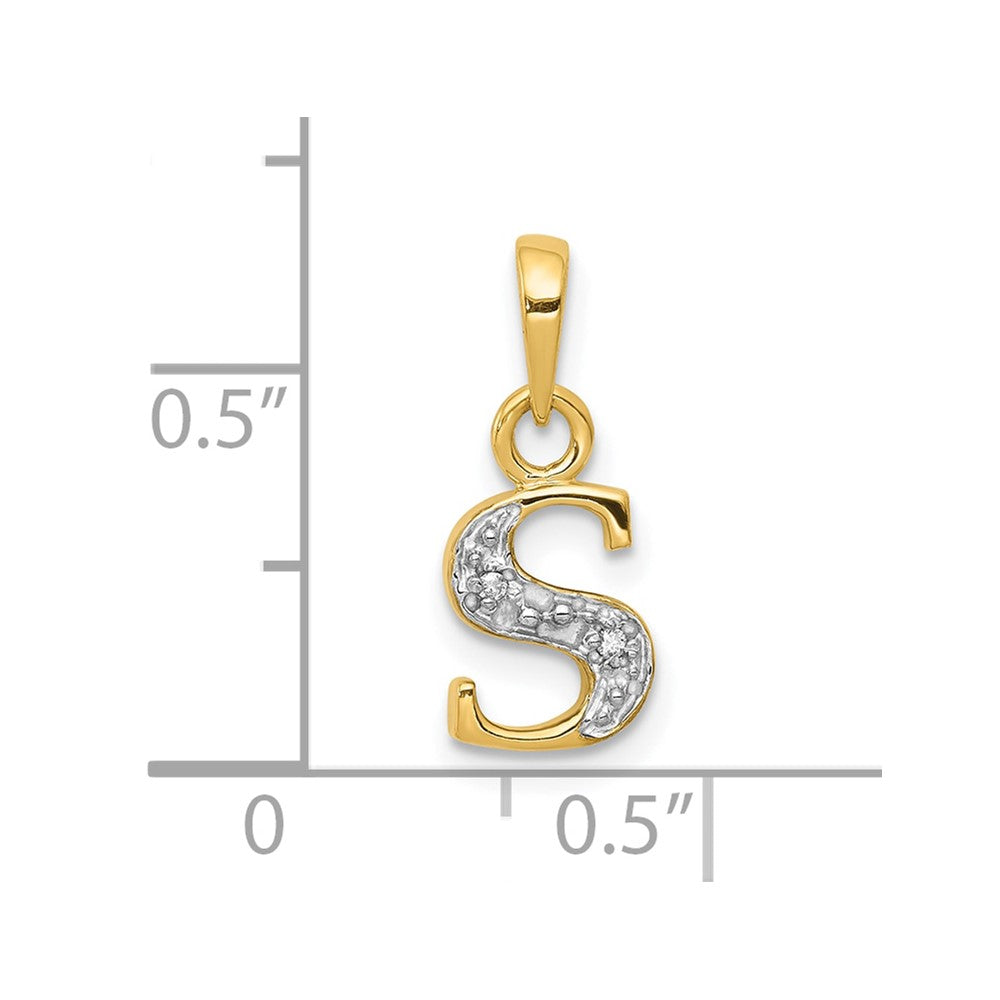 and Rhodium Diamond Initial S Charm - WBC