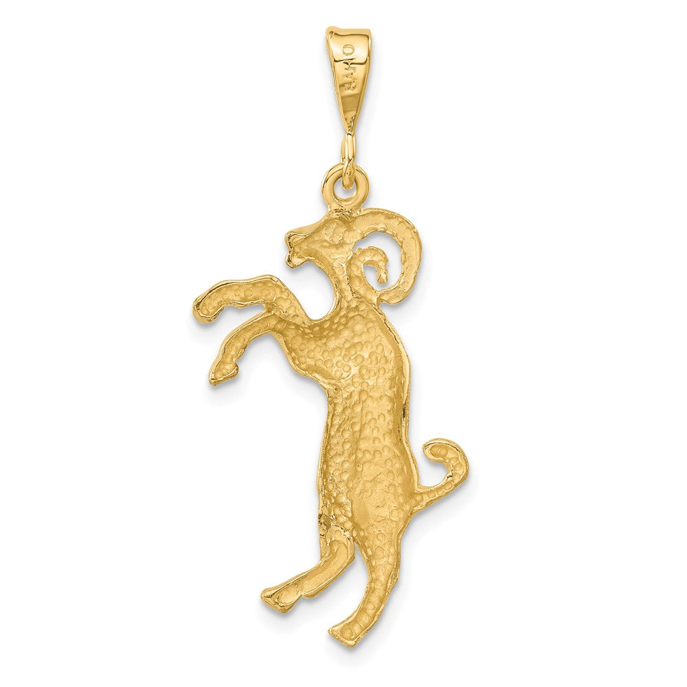 Large Satin Diamond-cut Aries Zodiac Charm - WBC