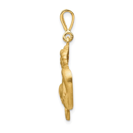 10K Gold Large Satin Diamond-cut Capricorn Zodiac Charm, 20mm