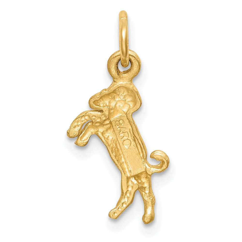 Small Satin Diamond-cut Aries Zodiac Charm - WBC