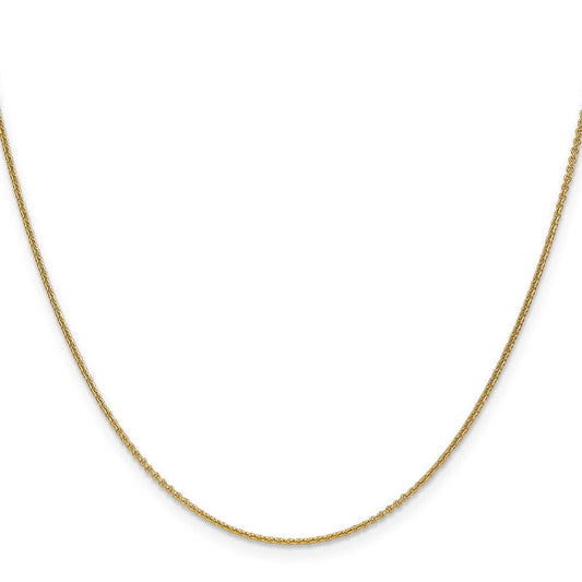 18K Gold Diamond-cut Cable with Fancy Lobster Clasp Chain, 1.15mm