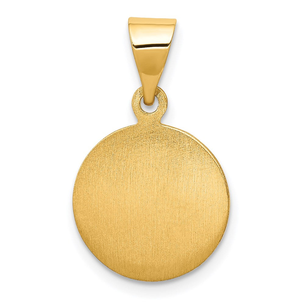 Polished and Satin Solid Guardian Angel Medal Pendant - WBC