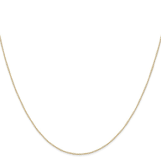 14K Solid Gold . Curb with Spring Ring Clasp Chain, 0.42mm