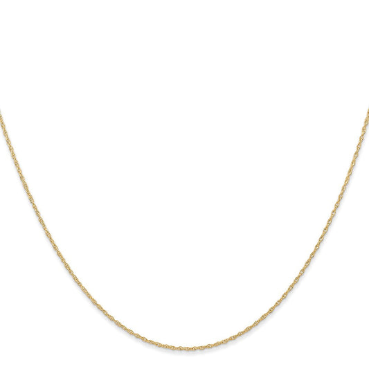 14K Solid Gold . Cable Rope with Spring Ring Clasp Chain, 0.6mm