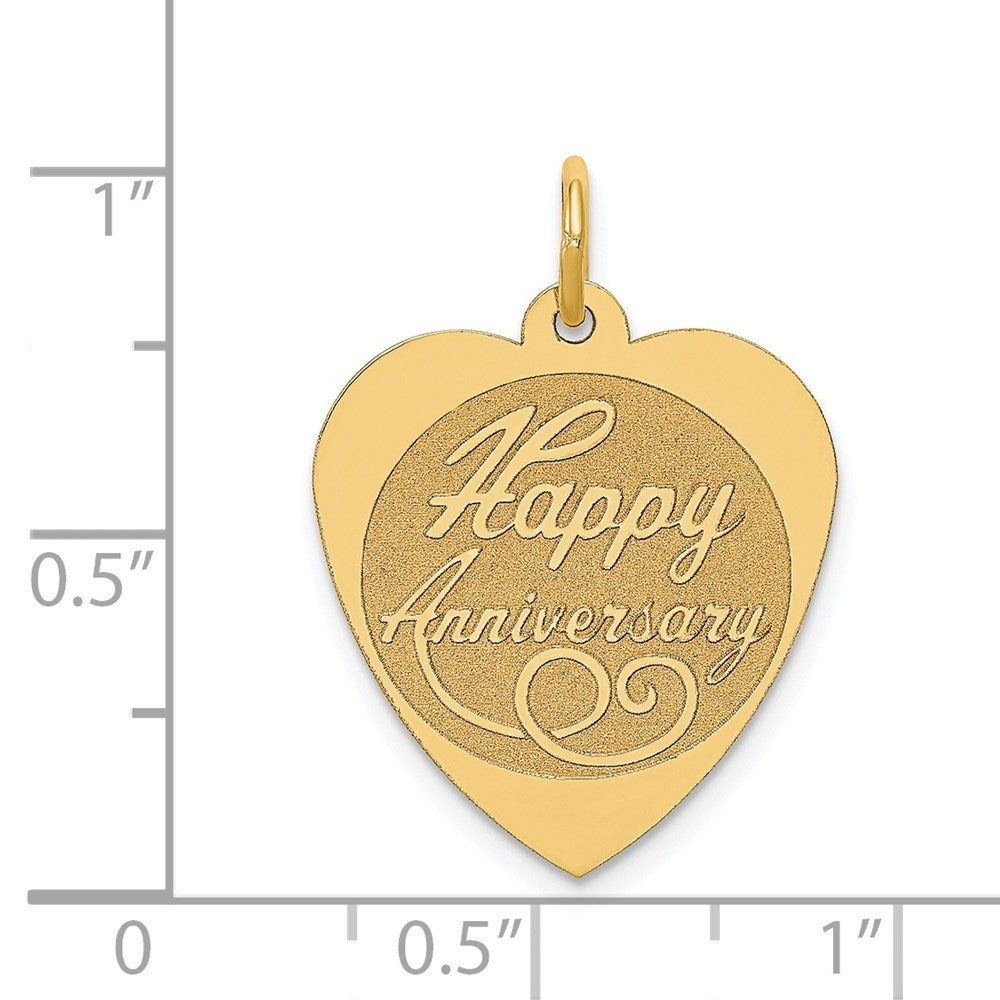 HAPPY ANNIVERSARY Engravable Heart Charm - WBC