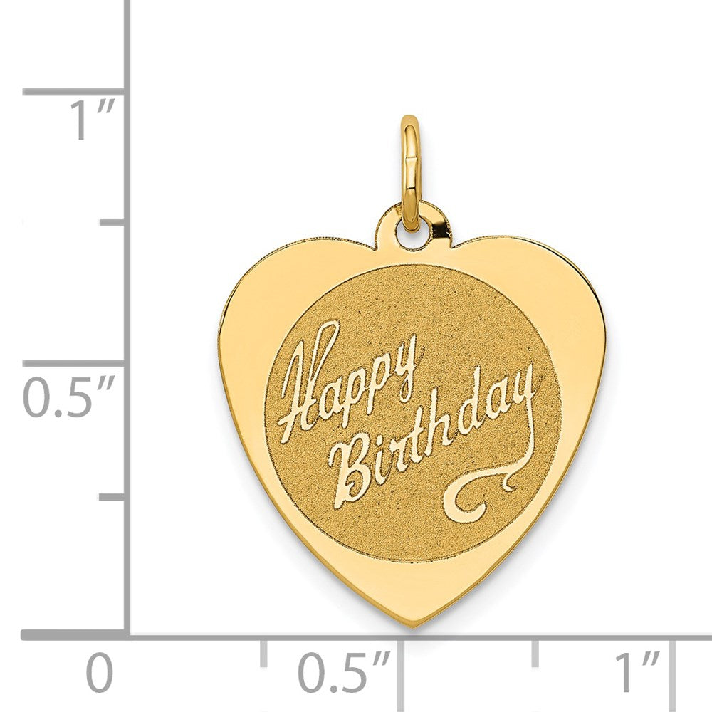 HAPPY BIRTHDAY Engravable Heart Disc Charm - WBC