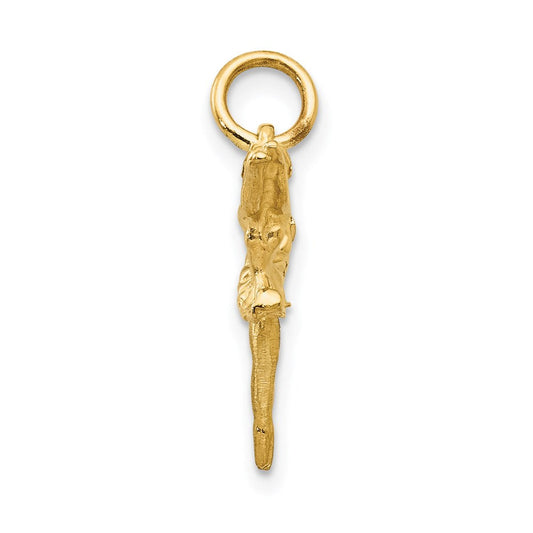 14K Gold Odette 3-D Ballerina Charm, 15mm