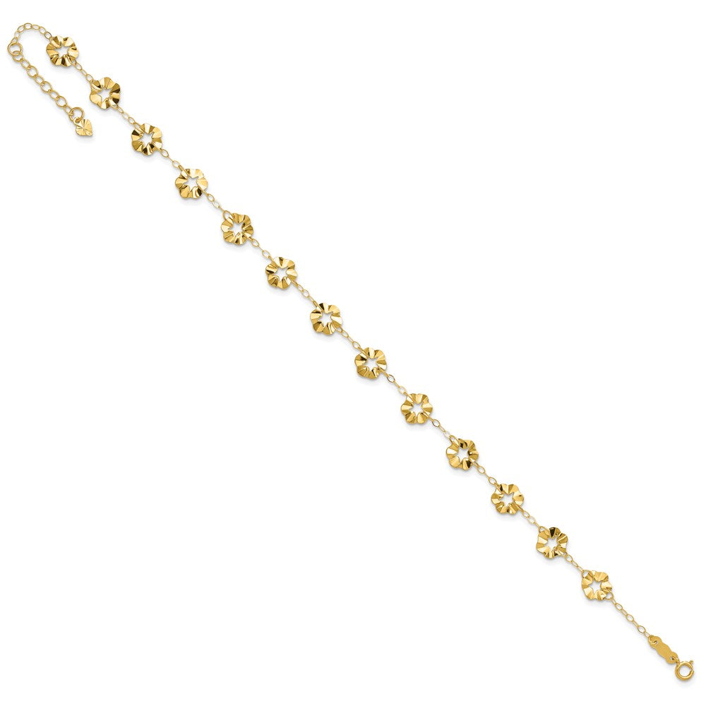 Ruffle Star Flowers Plus Extender - Total Anklet - WBC