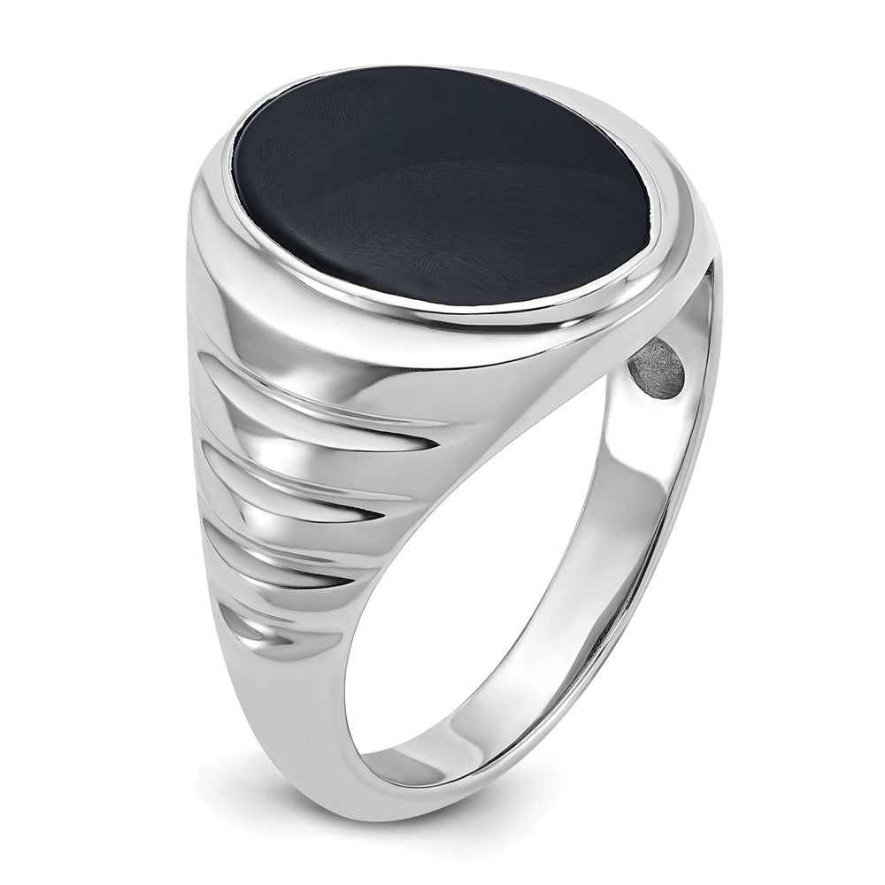 IB Goodman Mens Oval Onyx Complete Ring - WBC