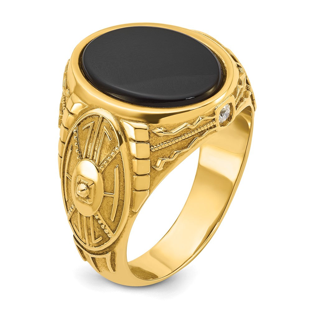 IB Goodman Mens Oval Onyx and 1/10 carat Diamond Complete Ring - WBC