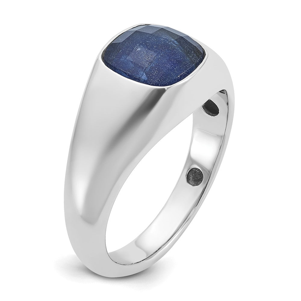 IB Goodman Mens Cushion Sapphire Doublet Stone Complete Ring - WBC