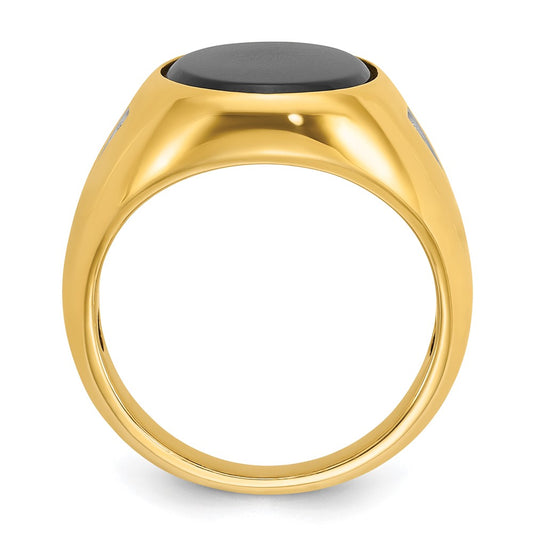 IB Goodman Mens Oval Onyx and 1/15 carat Diamond Complete Ring - WBC